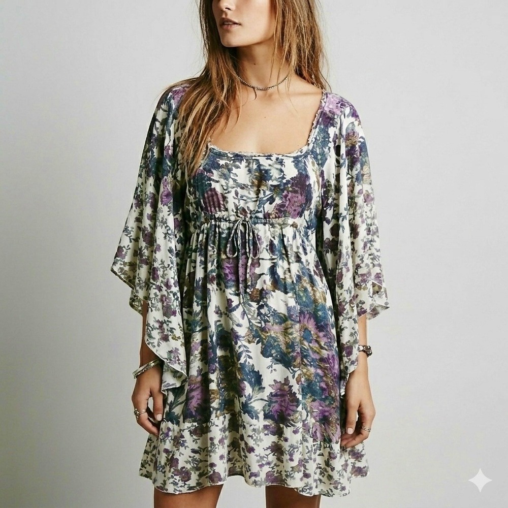 Free People Heart of Gold Dress Women's M Moody Floral Boho Whimsigoth
